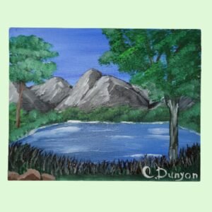 Lazy Day At the Lake By The Mountains Original Painting