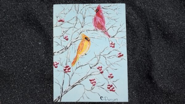 Cardinal's In A Tree Original Painting