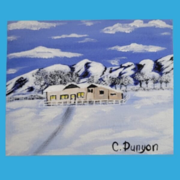 Snowy Day At The farm Original Painting