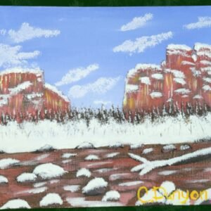 Snowy Mountain Tops Original Painting