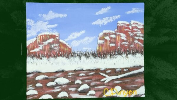 Snowy Mountain Tops Original Painting