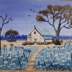Blue Blooms On The Farm Print