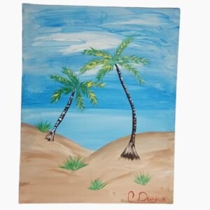 Palm Trees On The Beach Print