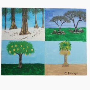 4 different Kinds Of Trees Print