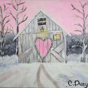 Pink Heart Original Painting