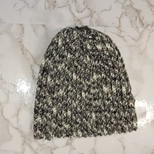 Adult/Youth Brown and White Crochet Hat