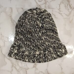 Adult/Youth Brown and White Crochet Hat