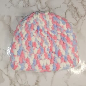 Child Pink/blue/white Crochet Hat
