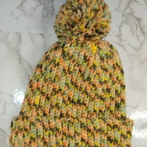 Adult/Youth Yellow/Orange/Green Variegated Crochet Hat