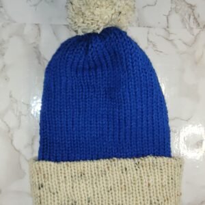 Adult/Youth Blue and Tan Knit Hat