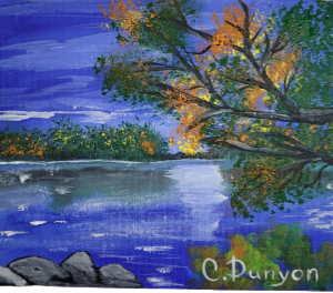 Lake In Early Fall Original Painting