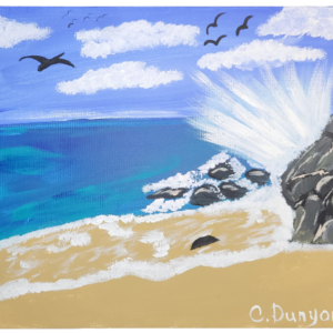 Tide Splashing On Rocks Print