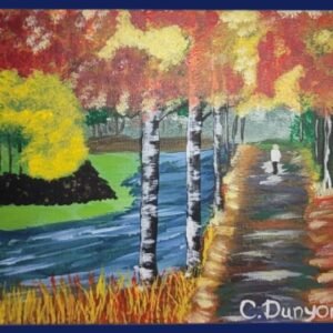 Walking Along The River Print