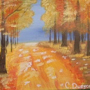 Falling leaves in the Woods Print