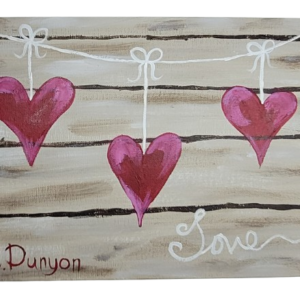A String Of Hearts Original Painting