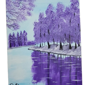 Purple Lined River Original Painting