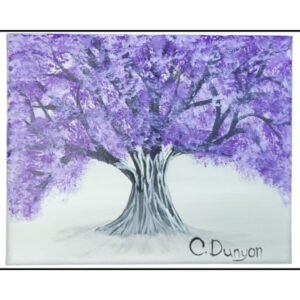 Tree Dressed In Purple Original Painting